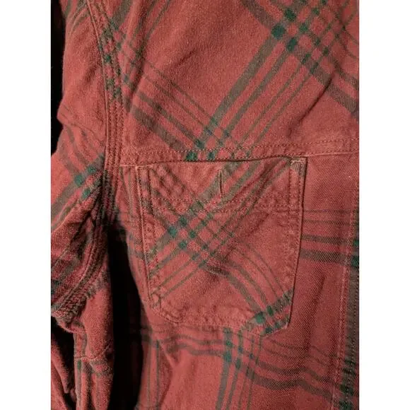 Duluth Trading Co Free Swingin Flannel Shirt Womens Large Red Plaid Button Down - Picture 3 of 9